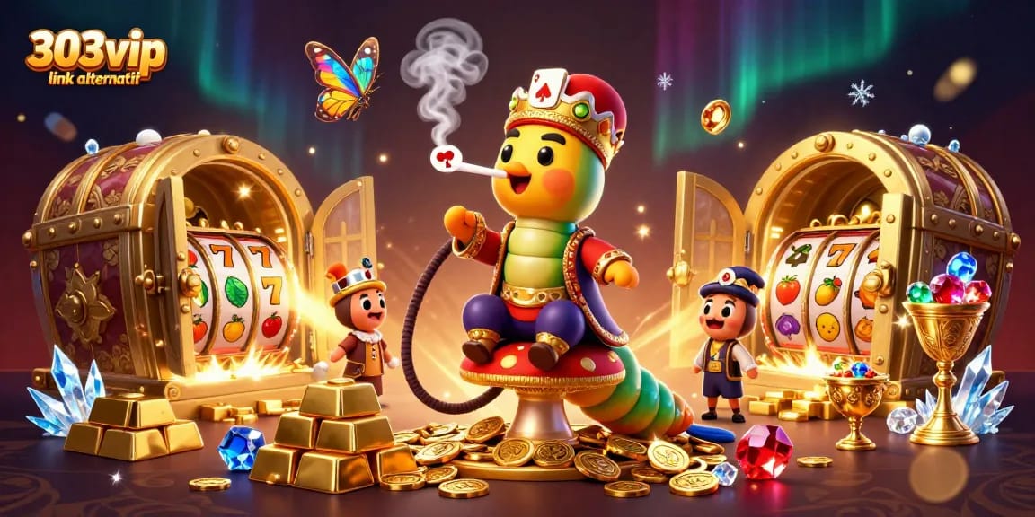 Spin big wins with the 303vip link alternatif promotional image showcasing vibrant casino elements.