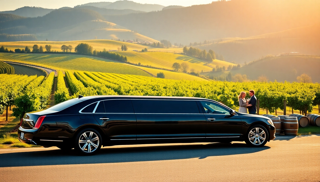 Experience the luxury of a Langley wine tour limo amidst scenic vineyards.