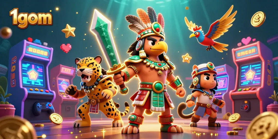 Engage in thrilling bets at 1gom while navigating a vibrant casino scene with dynamic characters.