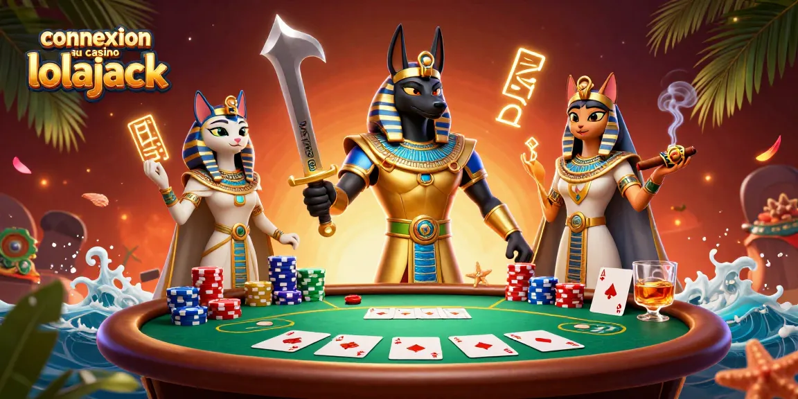 Experience thrill and excitement playing at connexion au casino lolajack while surrounded by vibrant casino elements.