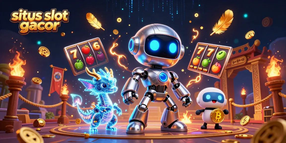 Play thrilling games at situs slot gacor with vibrant slot reels and dynamic characters.