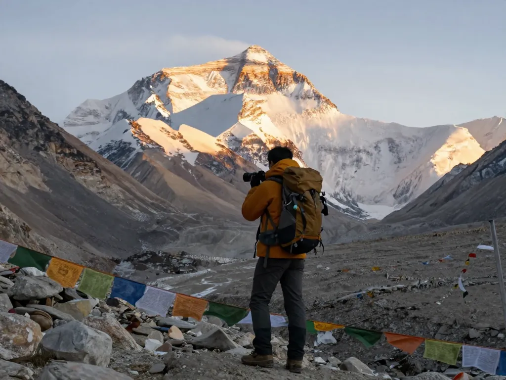 Experience the Everest Base Camp Heli Trek with stunning mountain views and a sense of adventure.