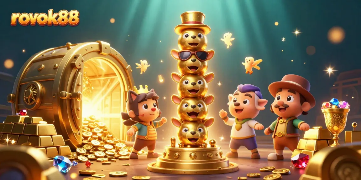 Experience exciting wins with rokok88, showcasing a vibrant totem pole with casino elements.