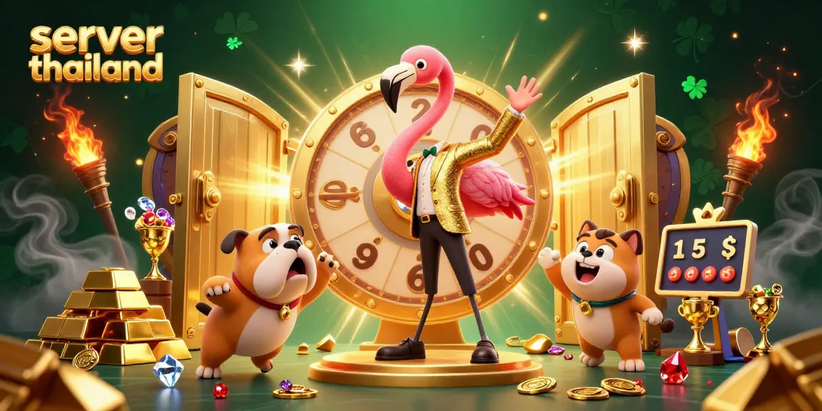 Engaging game show scene with server thailand elements, showcasing spins and treasures in thrilling casino atmosphere.