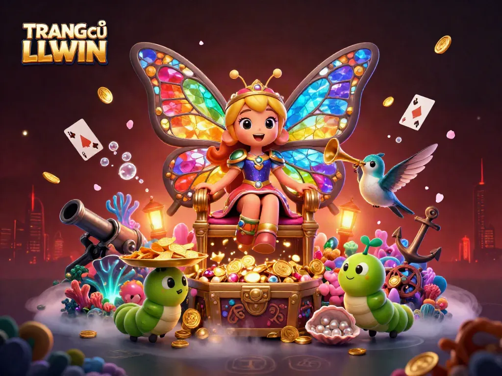 Experience thrilling moments at TRANG CHỦ LLWIN with vibrant casino action and captivating characters in an illustrated scene.