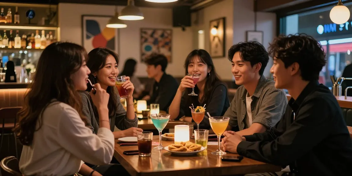 강남쩜오에서 친구들과 함께 즐거운 시간을 보내는 모습