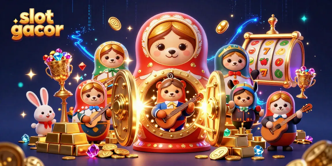 Experience the excitement of slot gacor with colorful casino-themed 3D illustration art.