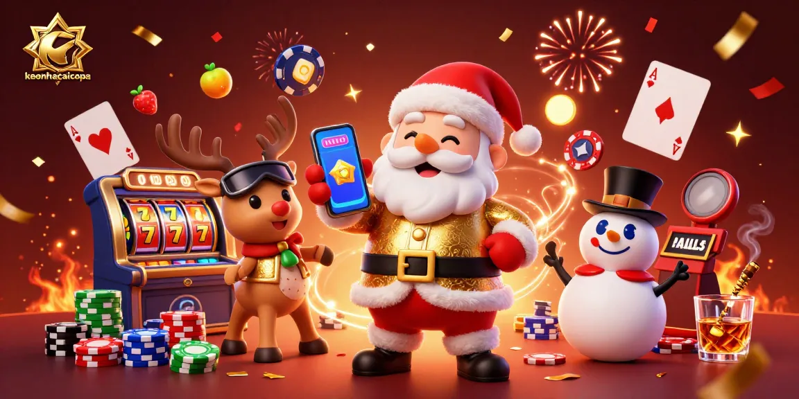 Engage with keonhacaicopa's vibrant casino environment featuring colorful slots and animated characters.
