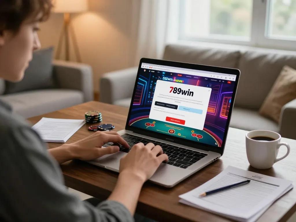 Player analyzing strategies while using the 789win link for online poker games.
