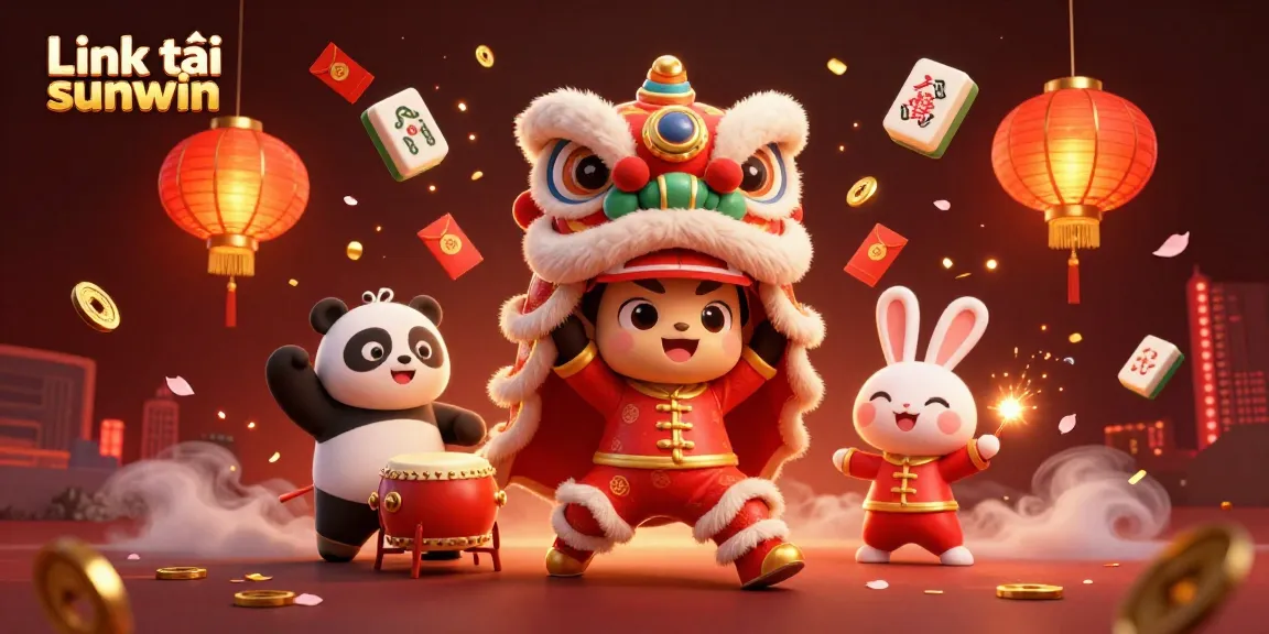 Spin and win with Link tải sunwin illustrated amidst festive elements for a thrilling gaming experience.